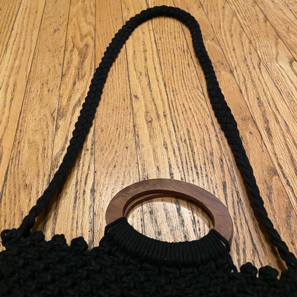 Danielle Nicole Black Macrame Handbag - image 6